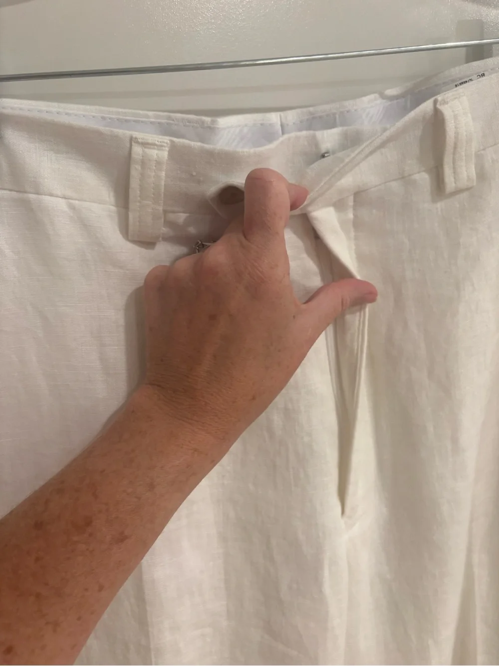 Lauren Ralph Lauren White 100% Linen Trouser Pants Beach Wedding Resort 40 x 32